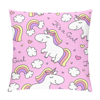Personality  Baby Seamless Pattern With Unicorns Pillow Covers