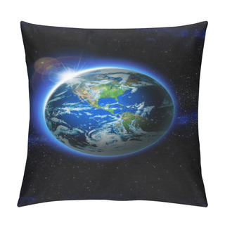 Personality  Planet Earth With Sunrise In Space. Rising Sun Over The World Elements Of This Image Furnished By NASA Pillow Covers