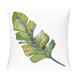 Personality  Green Leaf Plant Botanical Garden Floral Foliage. Exotic Tropical Hawaiian Summer. Watercolor Background Illustration Set. Watercolour Drawing Fashion Aquarelle. Isolated Leaf Illustration Element. Pillow Covers