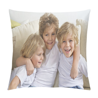 Personality  Three Brothers On Sofa Pillow Covers