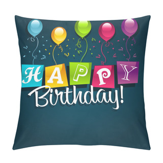 Personality  Happy Birthday With Balloons Pillow Covers