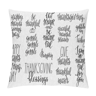 Personality  Thanksgiving Lettering Typography Set Pillow Covers