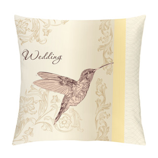 Personality  Elegant Wedding Card  In Vintage Style Pillow Covers