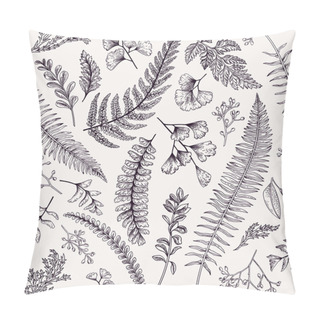 Personality  Seamless Floral Pattern With Herbs And Leaves Pillow Covers