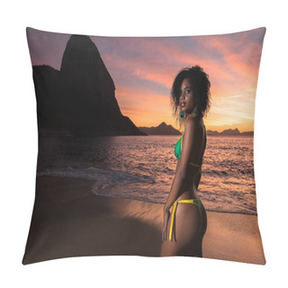Personality   Brazilian Woman In Bikini At The Beach Pillow Covers