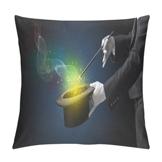 Personality  Illusionist Hand Making Trick With Wand Pillow Covers