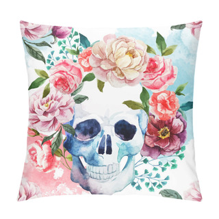 Personality  Watercolor Skull Pillow Covers