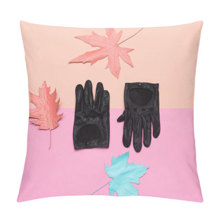 Personality  Fashionable Leather Gloves Spring Vibration. Concept Minimal Des Pillow Covers