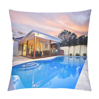 Personality  Tranquil Swimming Pool At A Luxury Property Pillow Covers