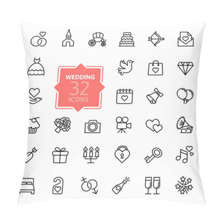 Personality  Outline Web Icon Set - Wedding Pillow Covers