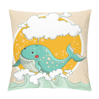 Personality  Cartoon Smiling Whale Pillow Covers