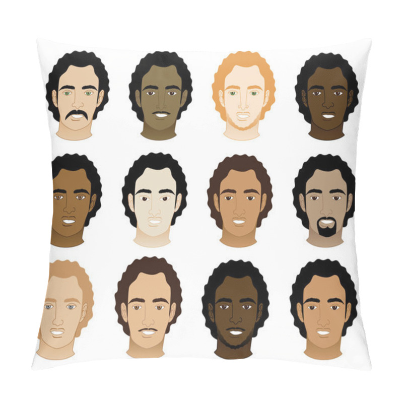 Personality  Curly Afro Men Faces pillow covers