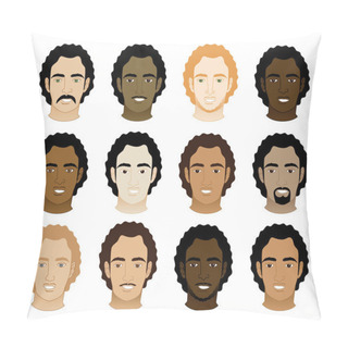 Personality  Curly Afro Men Faces Pillow Covers
