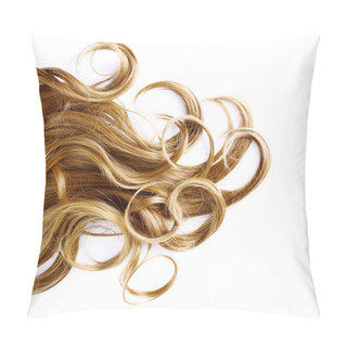 Personality  Curly Brown Hair Over White Background Pillow Covers