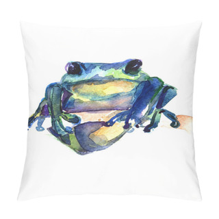 Personality  Frog Aquarelle On White Pillow Covers
