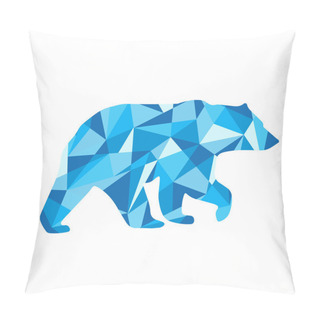 Personality  Blue Shapes Abstract Bear. Animal Isolated Pillow Covers
