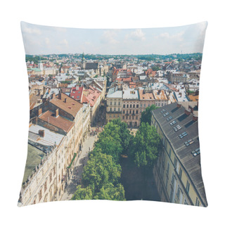 Personality  Aerial View Of Old European City In Summer Time Pillow Covers