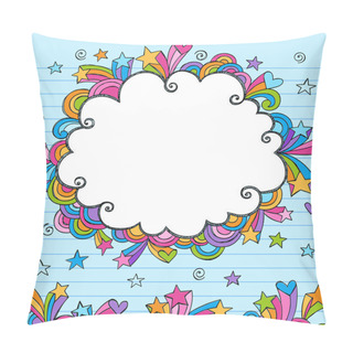 Personality  Clouds Sketchy Doodles Vector Illustration Page Border Pillow Covers