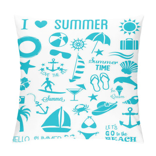 Personality  Summer Icons Set. Pillow Covers