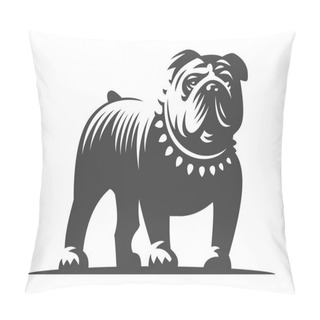 Personality  Bulldog Vector Illustration On White Background Pillow Covers