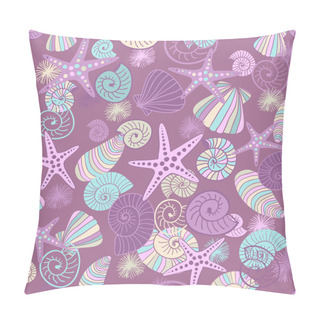 Personality  Starfishes And Seashells Seamless Pattern Pillow Covers