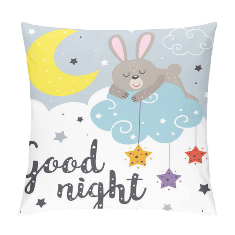 Personality  poster with a sleeping rabbit - vector illustration, eps     pillow covers