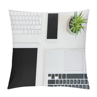 Personality  Laptops With Digital Tablet And Smartphone Pillow Covers