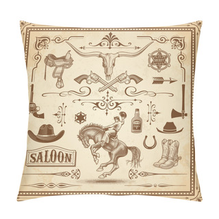 Personality  Wild West Decorations Set 3 Pillow Covers