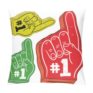 Personality  Colorful Foam Finger Sketch Pillow Covers