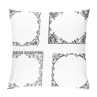 Personality  Ornate Frames In The Art Nouveau Style Pillow Covers