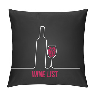 Personality  Wine Bottle Glass List Design Menu Background Pillow Covers