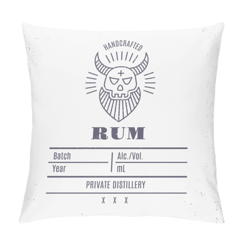 Personality  Vintage alcohol drink label design with ethnic elements in thin line style. pillow covers