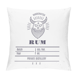 Personality  Vintage Alcohol Drink Label Design With Ethnic Elements In Thin Line Style. Pillow Covers