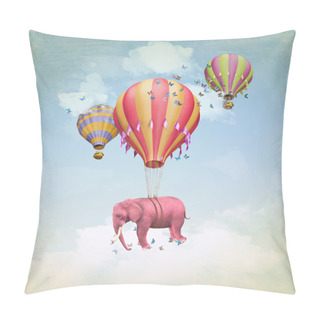Personality  Pink Elephant In The Sky Pillow Covers