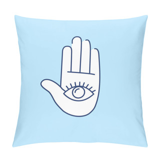 Personality  Eye In Open Hand Palm Pillow Covers