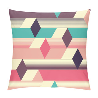 Personality  Vintage Geometric Seamless Pattern With Rhombuses And Lines. Pillow Covers