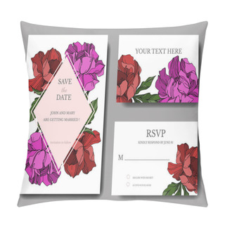 Personality  Vector Peony Floral Botanical Flowers. Black And White Engraved  Pillow Covers