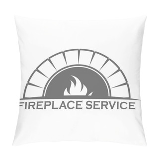 Personality  Fireplace Logo Design Template Pillow Covers
