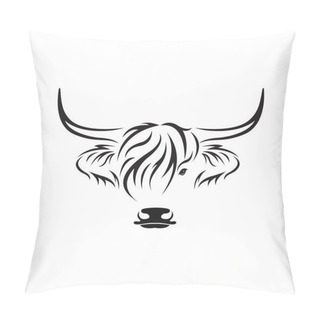 Personality  Vector Of Highland Cow Head Design On White Background. Farm Animal. Cows Logos Or Icons. Easy Editable Layered Vector Illustration Pillow Covers