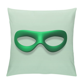 Personality  Vector 3d Realistic Blank Green Hero Carnival Eye Mask Icon Closeup Isolated. Hero Mask For Carnival, Party, Masquerade Glasses. Design Template For Carnival, Party Ball Concept. Front View. Pillow Covers