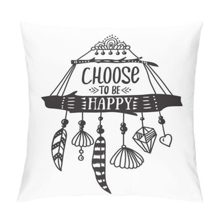 Personality  Boho Template With Inspirational  Lettering Pillow Covers
