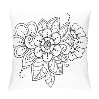 Personality  Mehndi Flower Pattern And Mandala For Henna Drawing And Tattoo. Decoration In Ethnic Oriental, Indian Style. Doodle Ornament. Outline Hand Draw Vector Illustration. Pillow Covers