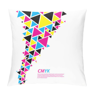Personality  CMYK Color Profile. Abstract Triangle Flow - Twister In Cmyk Col Pillow Covers