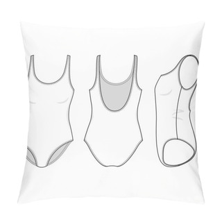 Personality  Front, Back And Side Views Of Blank Swimsuit Pillow Covers