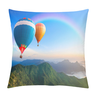 Personality  Colorful Hot-air Balloons Flying Over The Mountain Pillow Covers