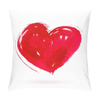 Personality  Watercolor Red Heart On White Background Vector Pillow Covers