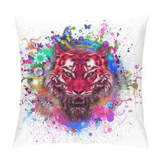 Personality  Abstract Colorful Tiger Pillow Covers