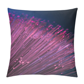 Personality  Close Up Of Shiny Pink Fiber Optics Texture Background Pillow Covers