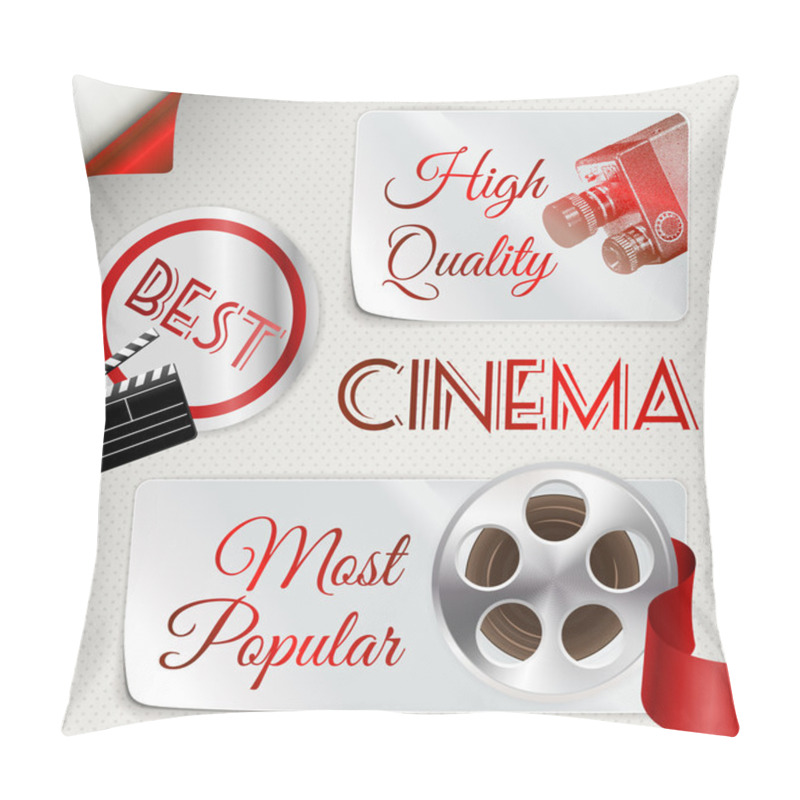 Personality  Cinema Icons Set. Vector Illustration Pillow Covers