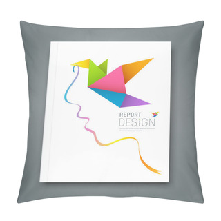 Personality  Cover Magazine Colorful Origami Birds With Ribbon Shape Face Design Pillow Covers